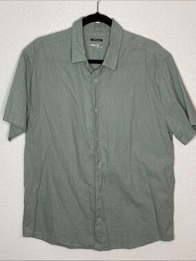 Anko Green Linen Cotton Blend Classic Button Down Shirt Size XL